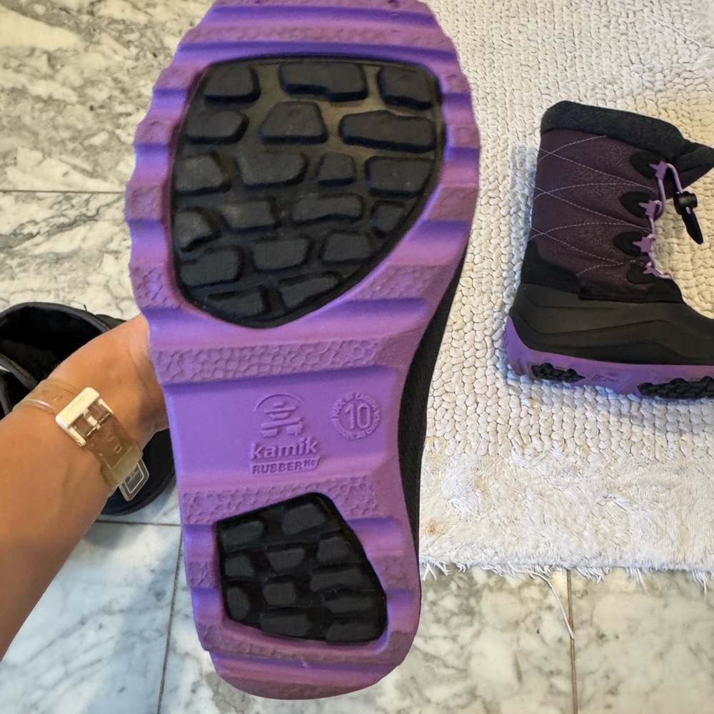 Kamik Purple and Black Kids Snow Boots